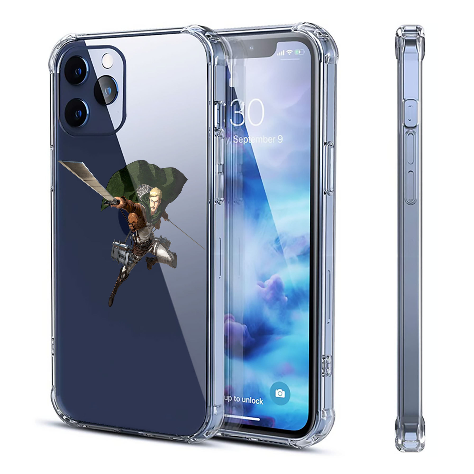 （画像用） 進撃の巨人 エルヴィン・スミス Attack on Titan Erwin Smith 【iPhone 12シリーズ対応】透明スマホケース（クリアソフトケース）